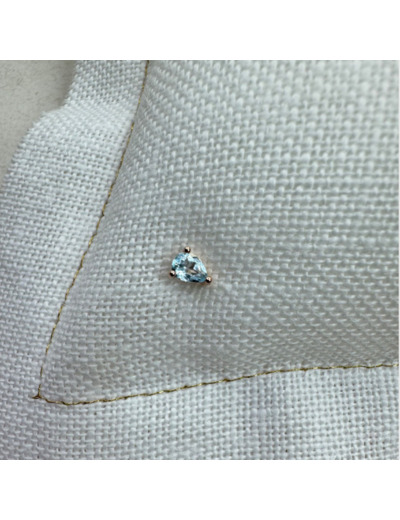 Piercing d'oreilles en Or Rose et Topaze bleue à l'unité