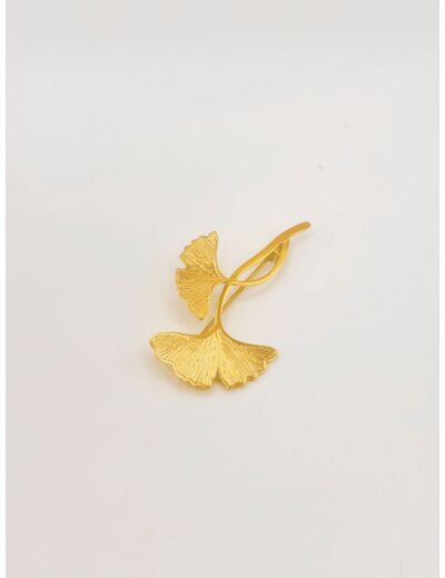 Broche Feuille de Ginkgo - Dorée