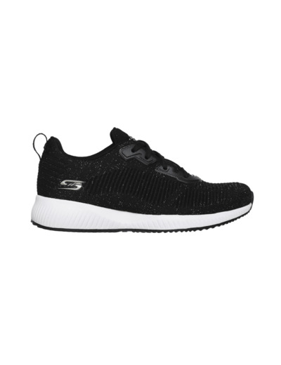 Basket femme noir metalise skechers bob sport squad bkmt