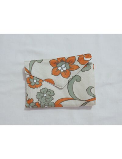 Porte-cartes en tissu de kimono - Orange beige
