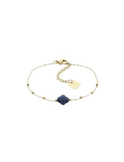 Bracelet ZAG Velasquez en acier doré et lapis lazuli