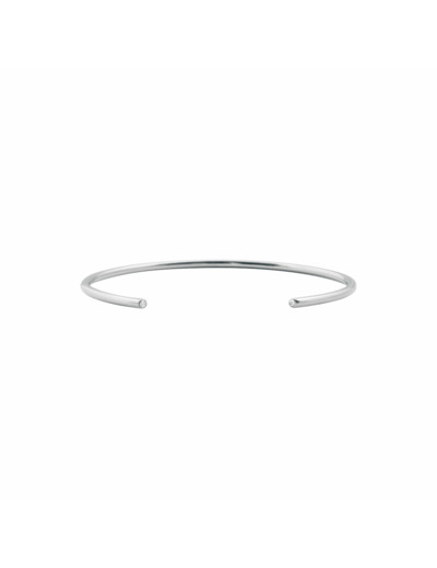 Bracelet jonc Vanrycke Massaï en or blanc et 2 diamants, taille 2