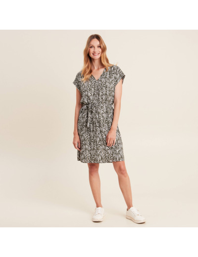 Robe droite fluide col en V
