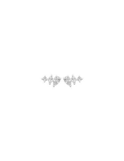 Boucles d'oreilles en argent rhodié et oxydes de zirconium