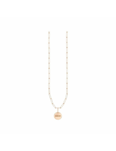 Collier Vanrycke Shaman Or rose et Talisman, taille 42