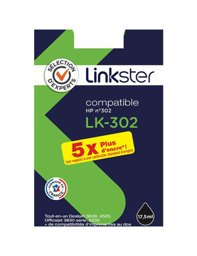 Cartouche d'encre LK-302 XL noir compatible HP 302