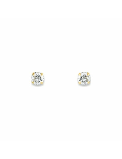 Boucles d'oreilles en or jaune et oxyde de zirconium