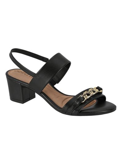 Sandale talon decrochee femme noir