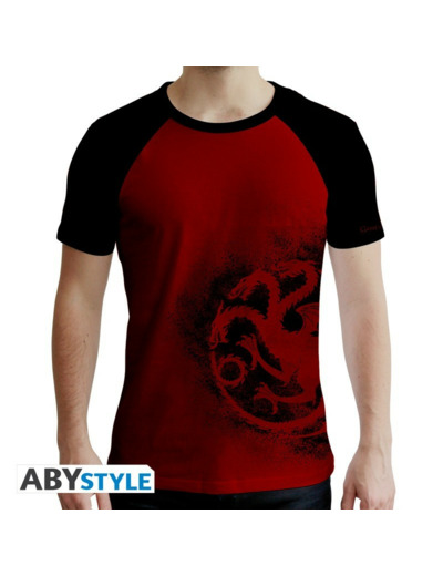 GAME OF THRONES - Tshirt "Targaryen" homme MC rouge & noir