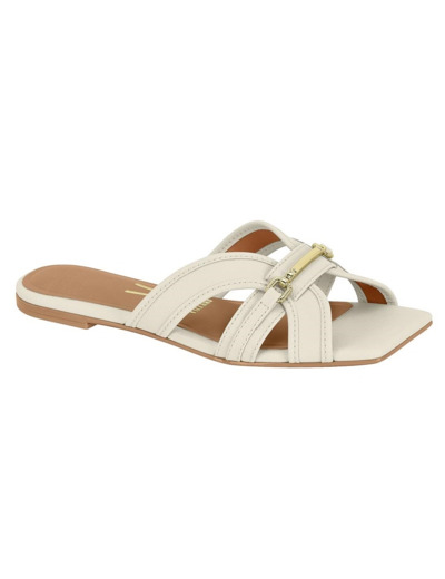 Mule plate femme blanc