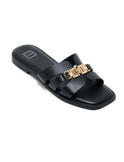 Mule plate femme noir