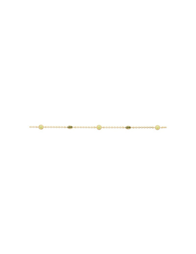 Bracelet en plaqué or et pierre de couleur