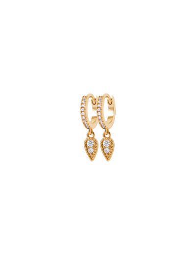 Boucles d'oreilles créoles en plaqué or et oxydes de zirconium