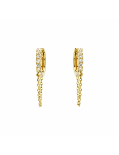 Boucles d'oreilles Mya Bay Exotic vibes Jaipur en laiton et pierres blanches