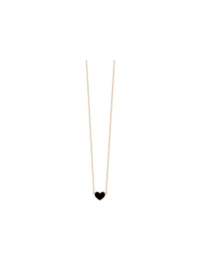 Collier Vanrycke Emoji Cœur en or rose et email
