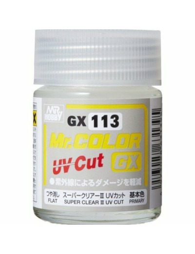 GUNZE GX-113 MR. COLOR GX SUPER CLEAR III UV CUT FLAT (18ML)