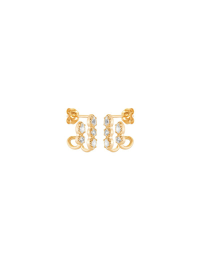 Boucles d'oreilles en plaqué or et oxyde de zirconium
