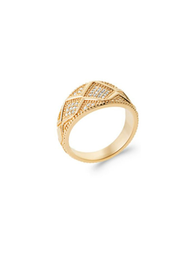 Bague en plaqué or et oxyde de zirconium