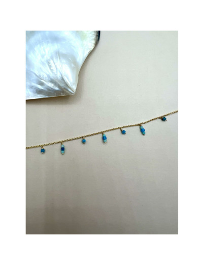 Bracelet Indriya Minini en vermeil, amazonite et apatite