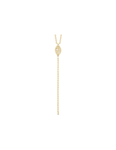 Collier en plaqué or et oxyde de zirconium, 45 cm