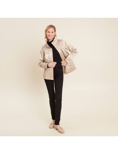 Parka courte métallisée