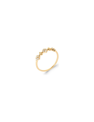 Bague en plaqué or et oxyde de zirconium