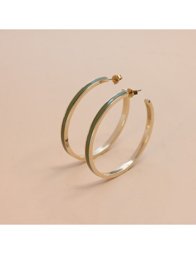 Boucles d'oreilles Flowersforzoé en cuir et métal doré