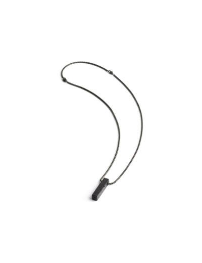 Collier Gemini Classics en acier et pierre de lave