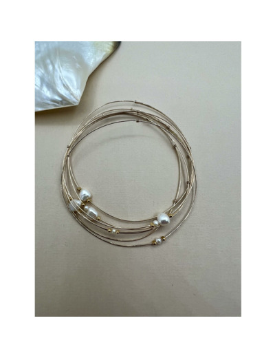 Bracelet jonc Indriya Semainier x7 en plaqué or