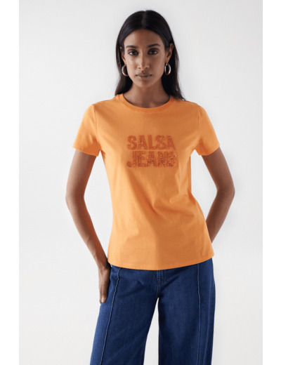 T-SHIRT AVEC LOGO SALSA ET PERLES