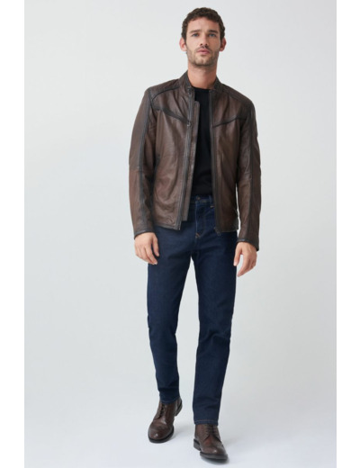 Blouson biker en cuir