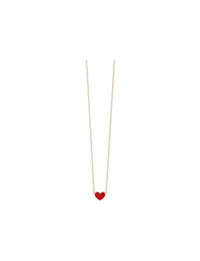 Collier Vanrycke Emoji Cœur en or rose et email