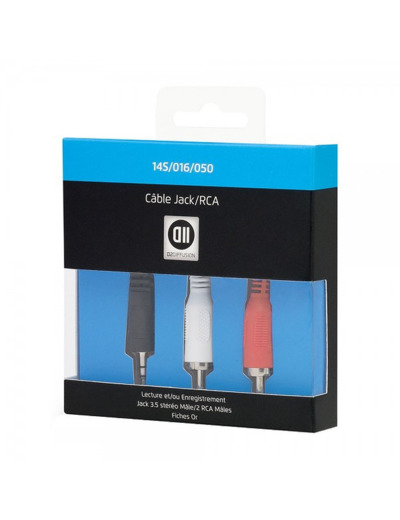 Câble audio 3,5mm mâle/ 2 rca mâle 0,5 m