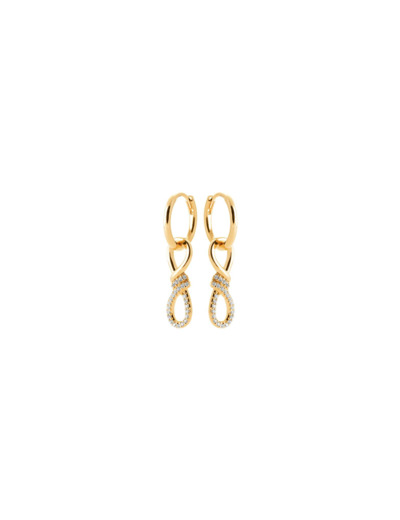 Boucles d'oreilles créoles en plaqué or et oxyde de zirconium
