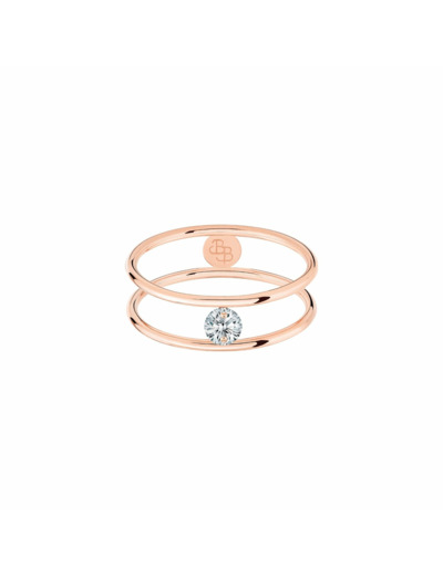 Bague La Brune & La Blonde HULA HOOP en or rose et diamant de 0.20ct