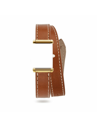 Bracelet de montre Herbelin Antarès double en cuir harisson gold