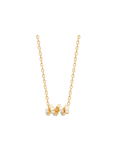 Collier en plaqué or et oxyde de zirconium, 45 cm