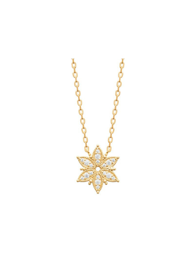 Collier en plaqué or et oxydes de zirconium