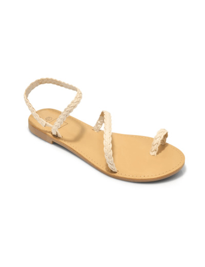 Sandale plate femme beige