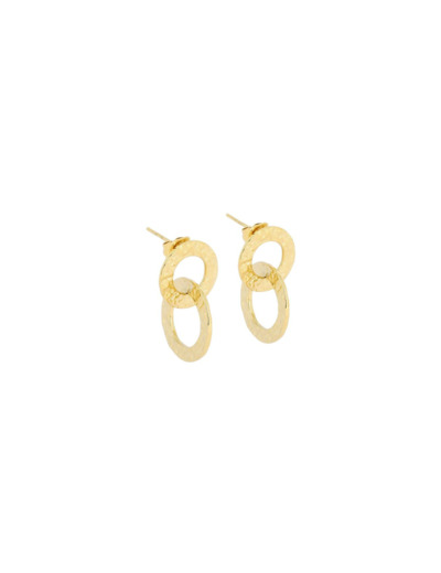 Boucles d'oreilles ZAG Kieb en acier doré