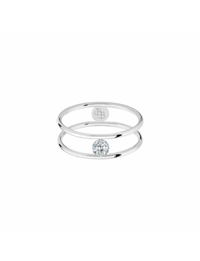 Bague La Brune & La Blonde HULA HOOP en or blanc et diamant de 0.10ct
