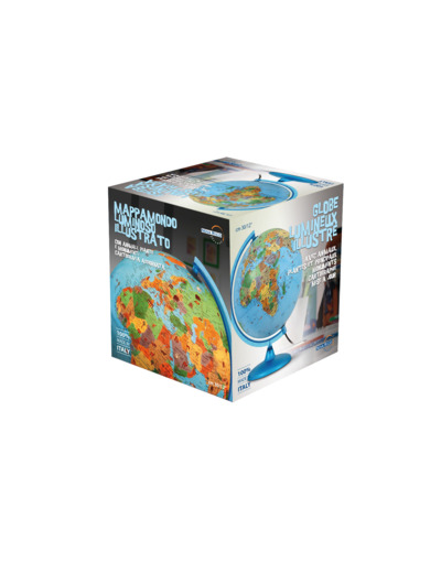 GLOBE GEOGRAPHIQUE LUMINEUX 30 CM BABYLON CARTOGRAPHIE ILLUSTREE