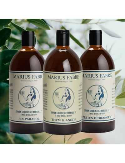 SAVON DE MARSEILLE LIQUIDE AUX HUILES ESSENTIELLES MARIUS FABRE 1L