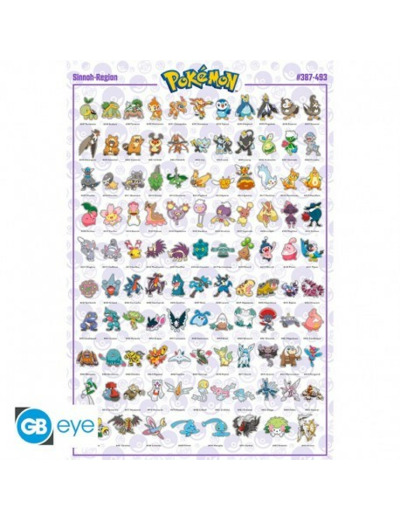 POKEMON - Poster Maxi 91,5x61 - Sinnoh Pokémon Français