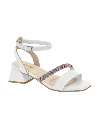 Sandale talon decrochee junior fille blanc