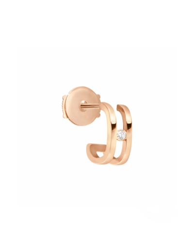 Mono boucle d'oreille gauche Vanrycke Charlie en or rose et diamant