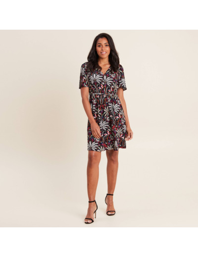 Robe évasée manches courtes