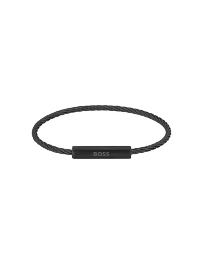 Bracelet BOSS Alek en acier PVD noir, taille XL
