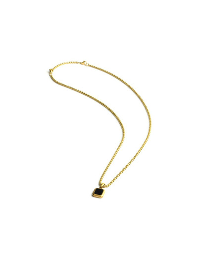 Collier Gemini Classics en acier et agate