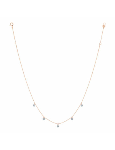 Collier La Brune & La Blonde 360° en or rose et diamants de 0.35ct